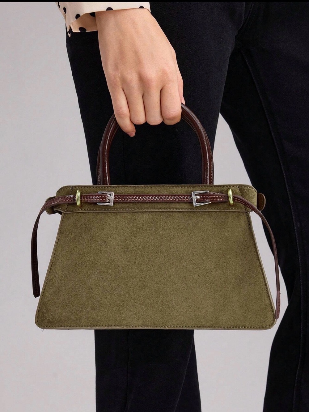 MOTF COLOR  ARMY GREEN TOP HANDLE BAG,